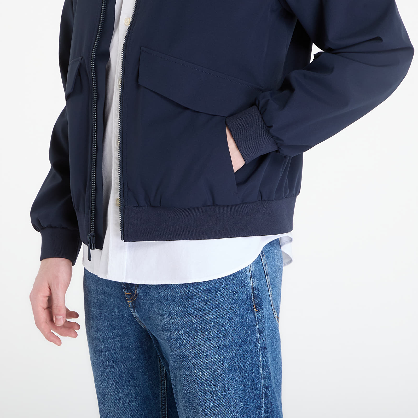 Pánské bundy Calvin Klein Ls Soft Tech Bomber Jacket Dark Sapphire
