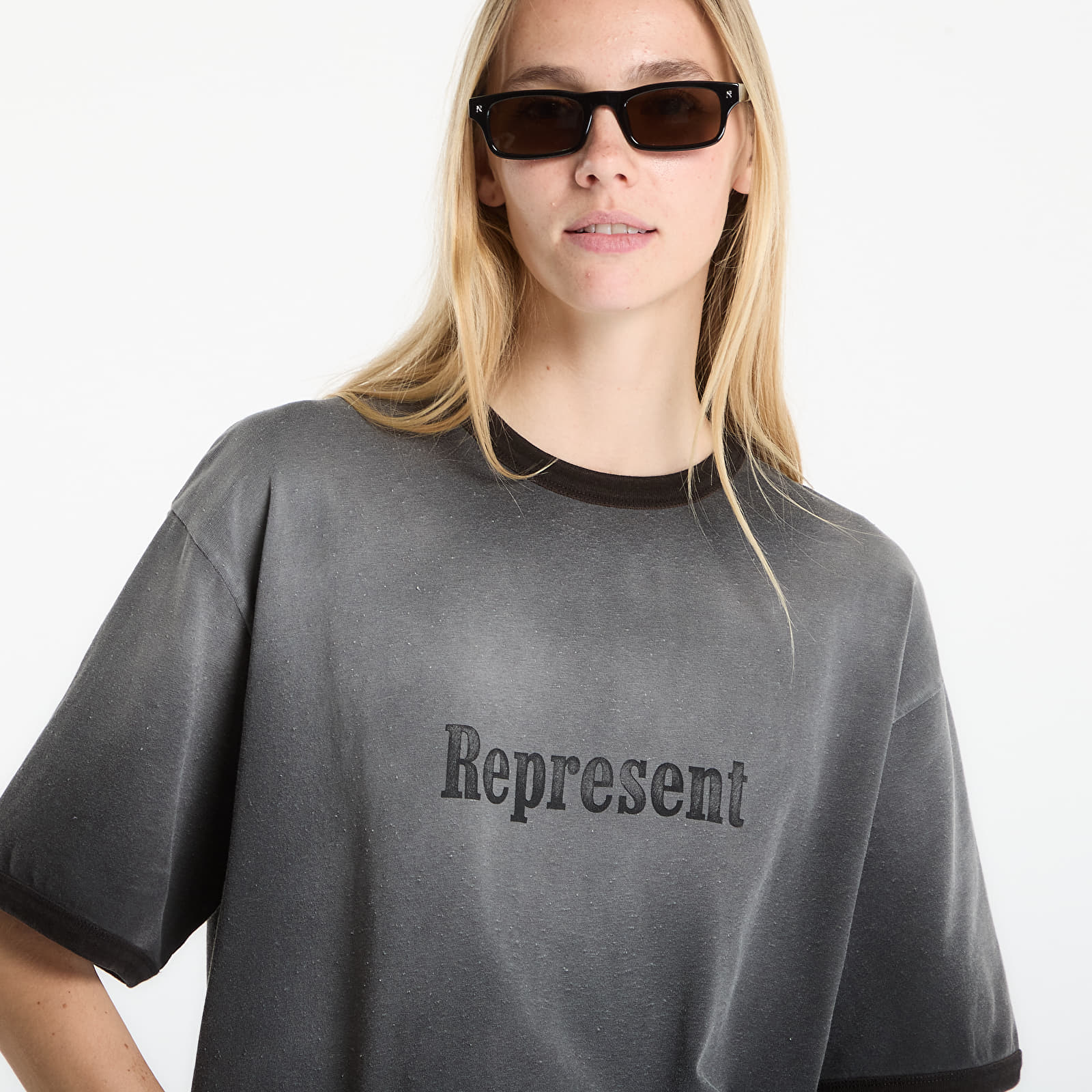 Trička REPRESENT Ringer T-Shirt UNISEX Stained Black