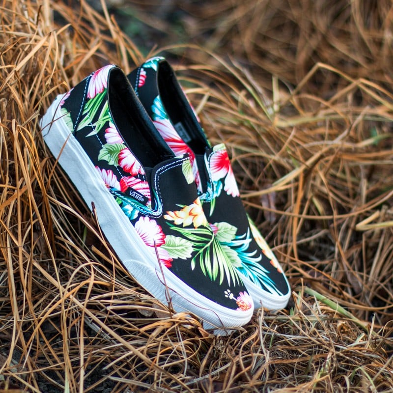 Flower slip on vans sale