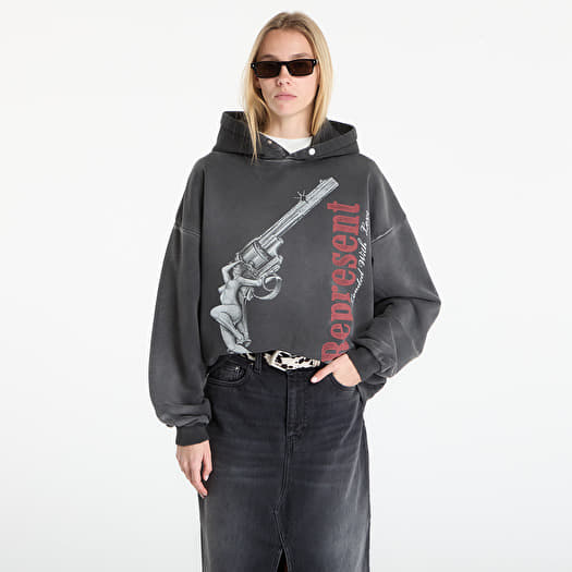 Mikina REPRESENT Loaded With Love Hoodie UNISEX Stained Black