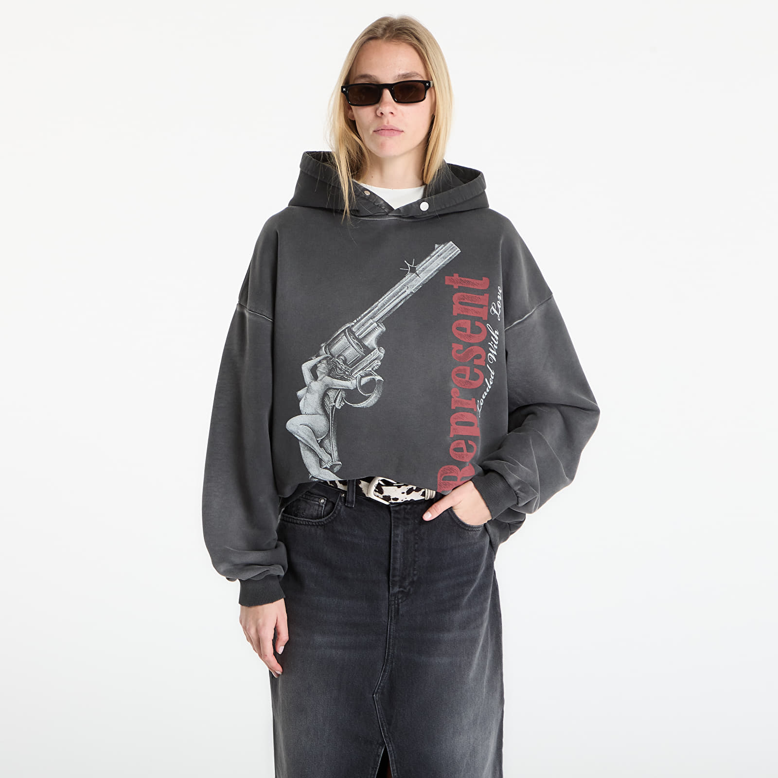 Hoodies and sweatshirts  REPRESENT Loaded With Love Hoodie UNISEX Stained Black