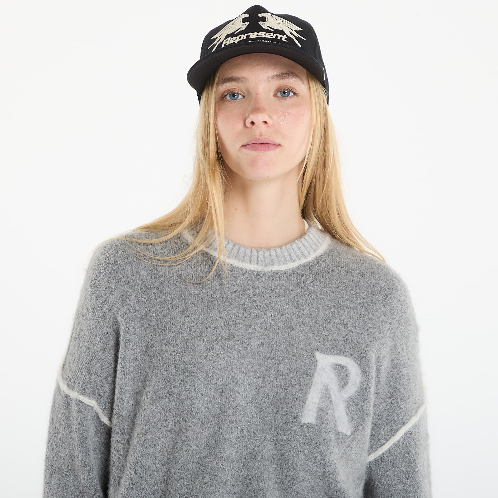 Ανδρικά μπλουζάκια REPRESENT Laurel Knit Sweatshirt UNISEX Sun Fade Grey