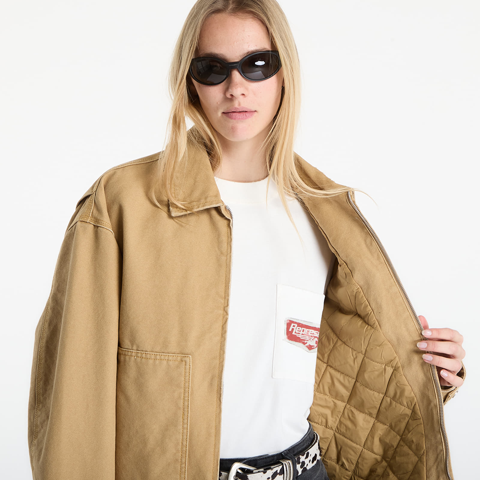 Jakker REPRESENT Worker Jacket UNISEX Washed Tan