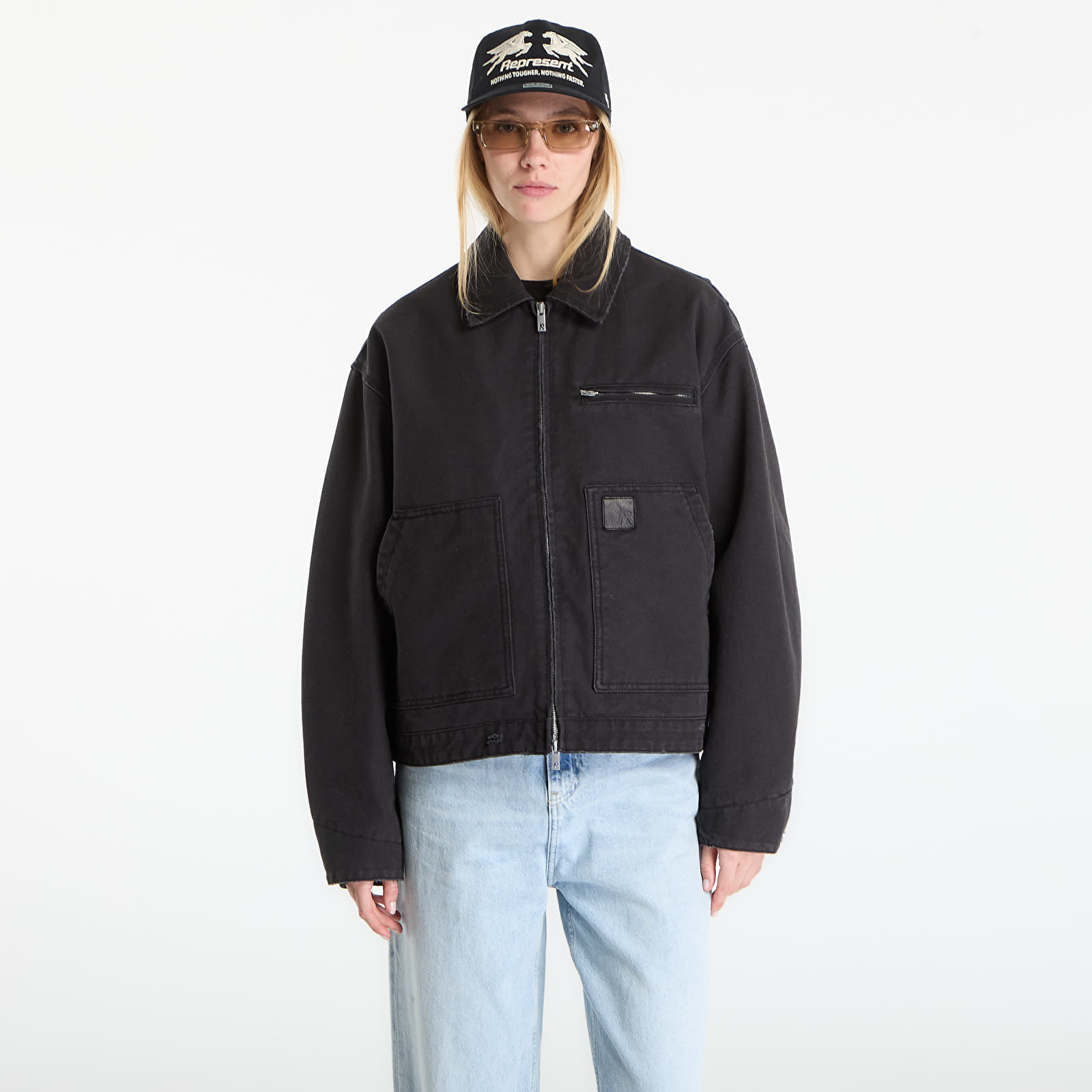  Jacket Represent Worker Jacket Unisex Washed Black L 
