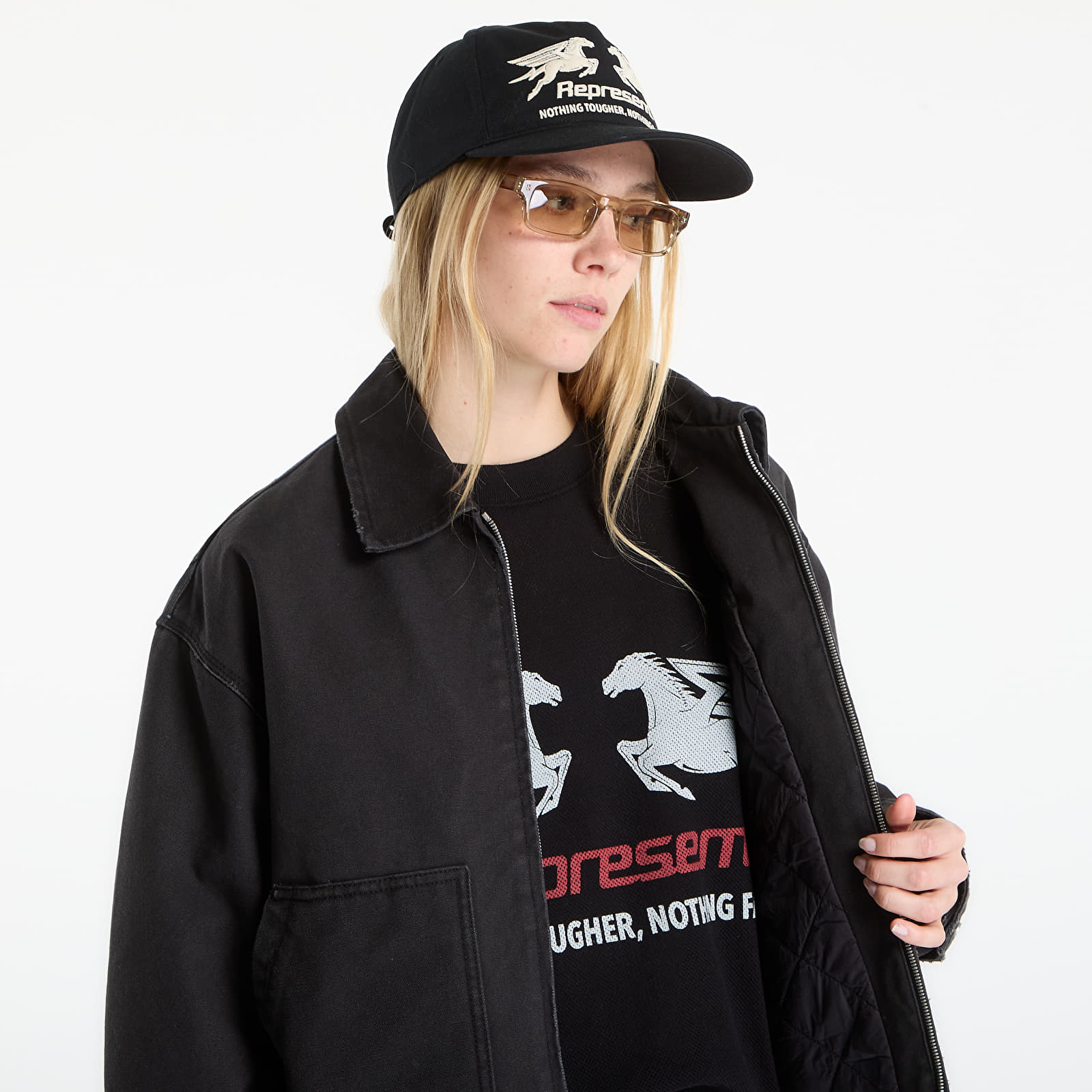 Geci REPRESENT Worker Jacket UNISEX Washed Black