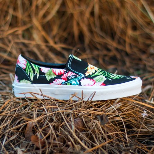 Vans Classic Slip On Hawaiian Flower Black Footshop