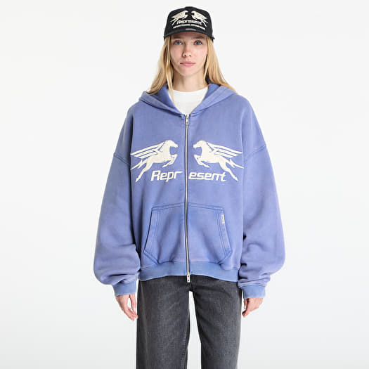 Sweatshirt REPRESENT Pegasus Zip Through Hoodie UNISEX Indigo