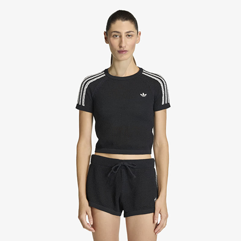 Majice adidas Knitted Crochet Cali T-Shirt Black