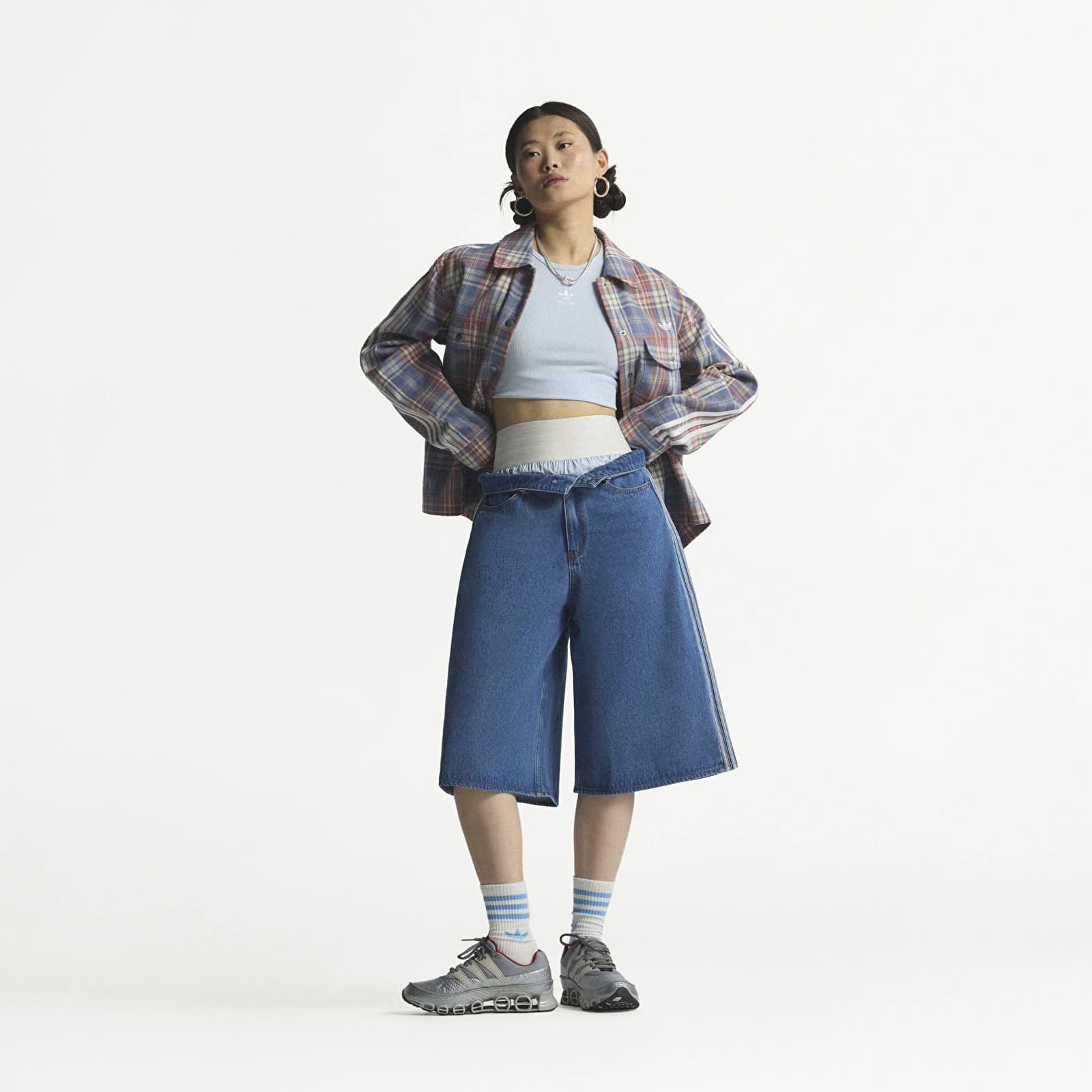 Shorts - Frauen adidas Firebird Jorts Denim Medium Vintage Denim