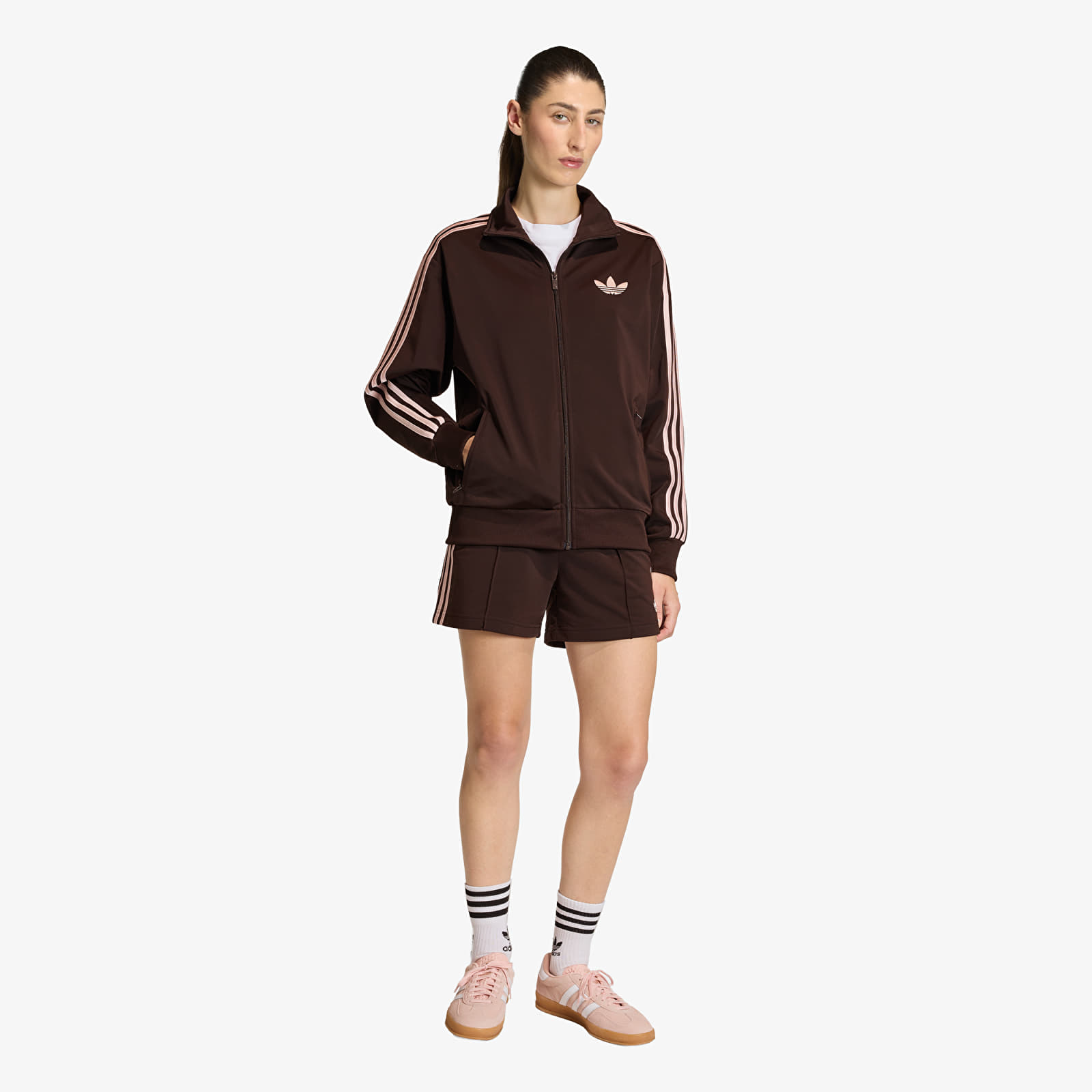 Shorts - Frauen adidas Firebird Classic Shorts Aurora Coffee/ Sandy Pink