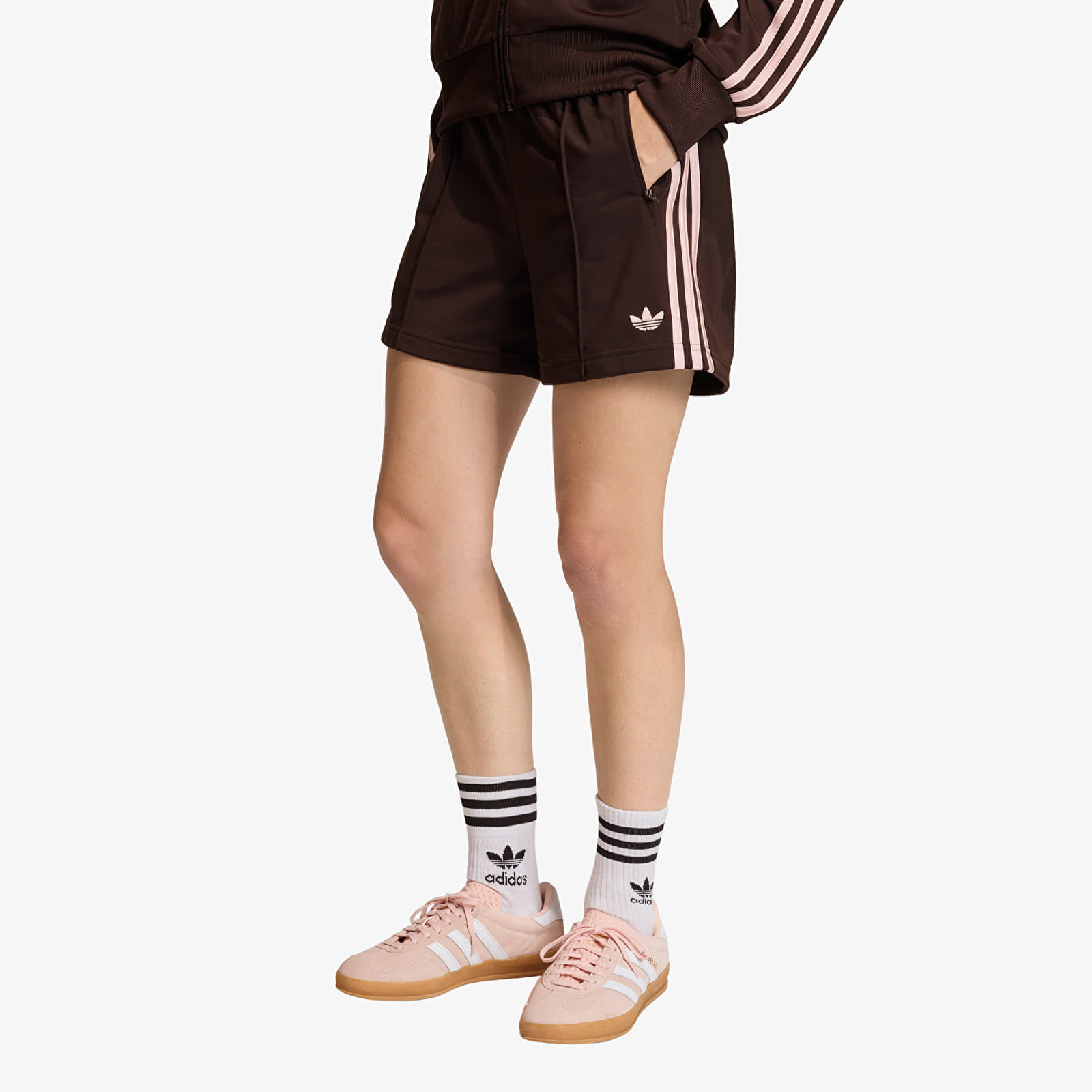 Къси панталони adidas Firebird Classic Shorts Aurora Coffee/ Sandy Pink XL