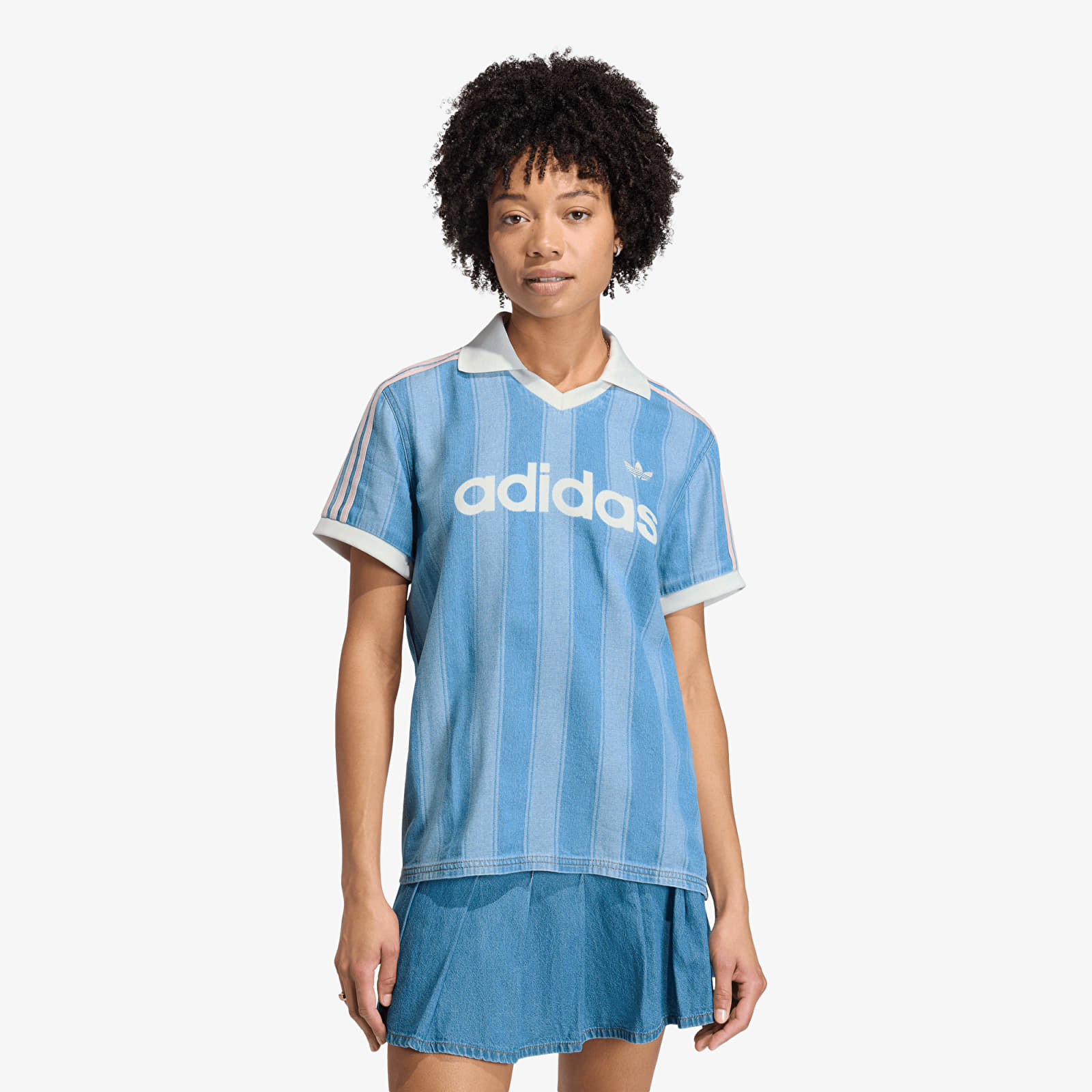 Dámské dresy adidas Denim Football Jersey Indigo Denim