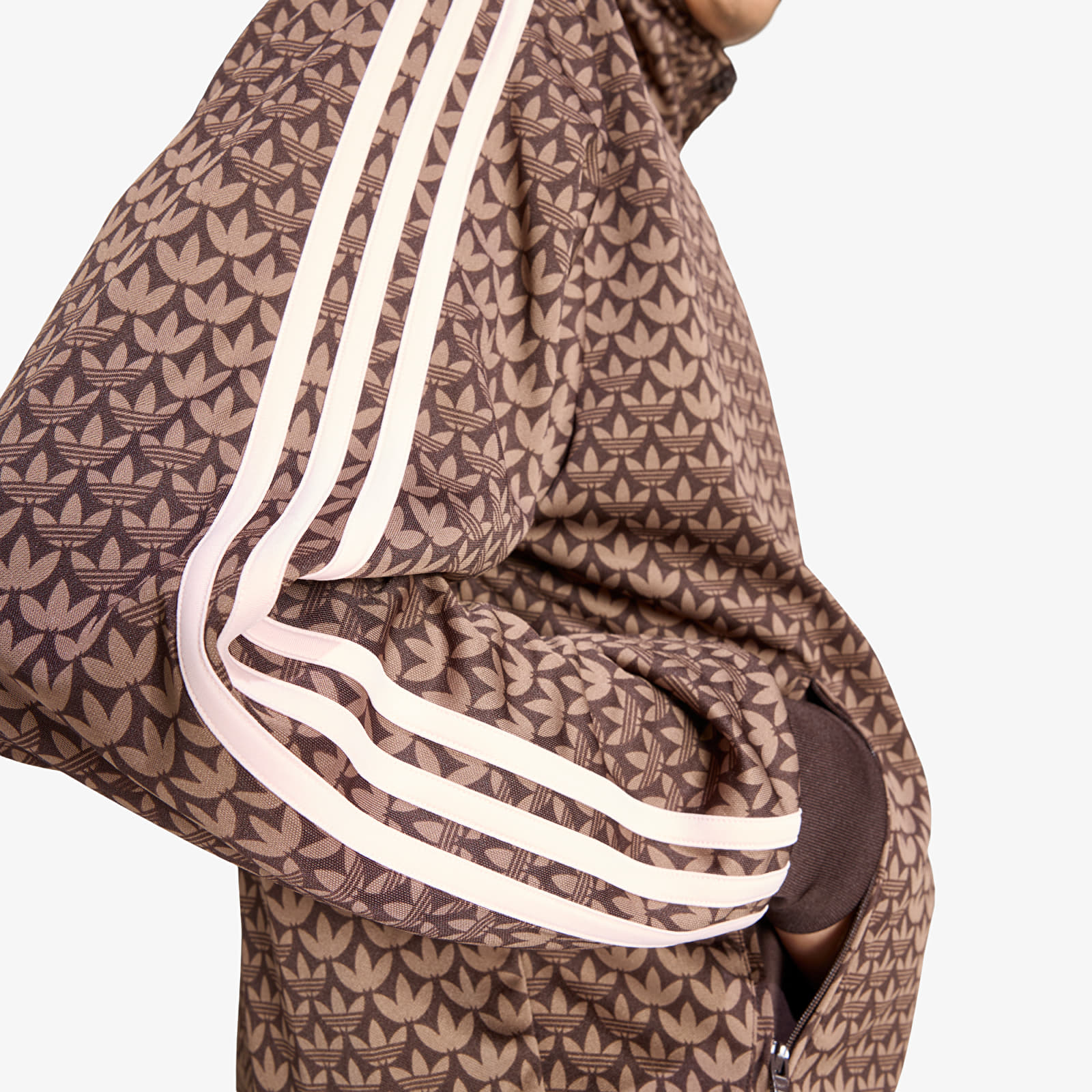 Худі та реглани adidas Firebird Loose Monogram Track Top Aurora Coffee/ Earth Strata/ Sandy Pink