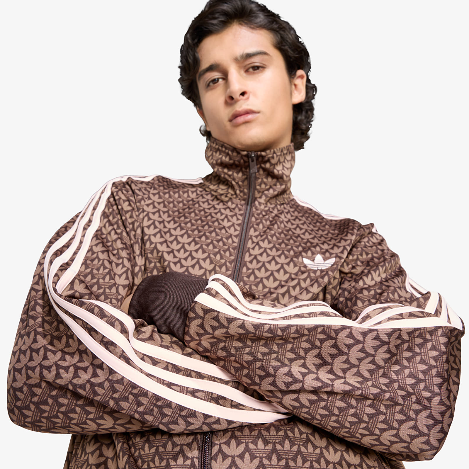 Худі та реглани adidas Firebird Loose Monogram Track Top Aurora Coffee/ Earth Strata/ Sandy Pink