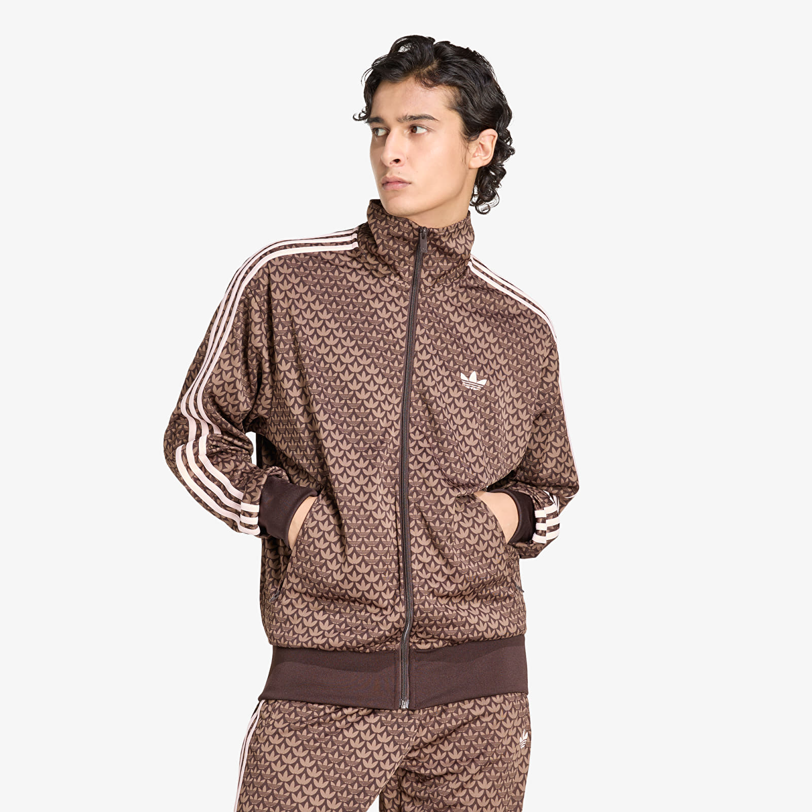 Худі та реглани adidas Firebird Loose Monogram Track Top Aurora Coffee/ Earth Strata/ Sandy Pink