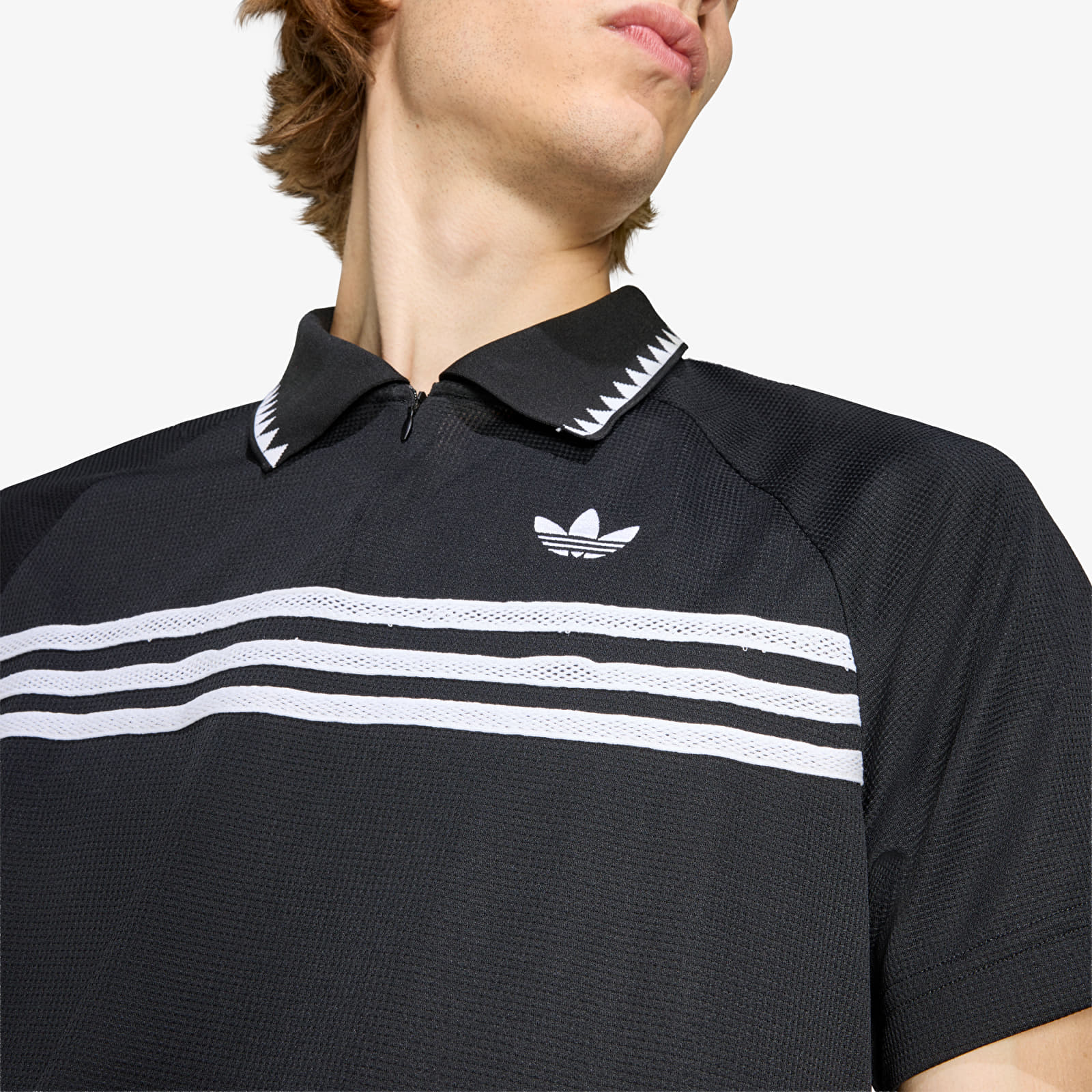 Men's T-shirts adidas Chest Stripes Slim Polo Black