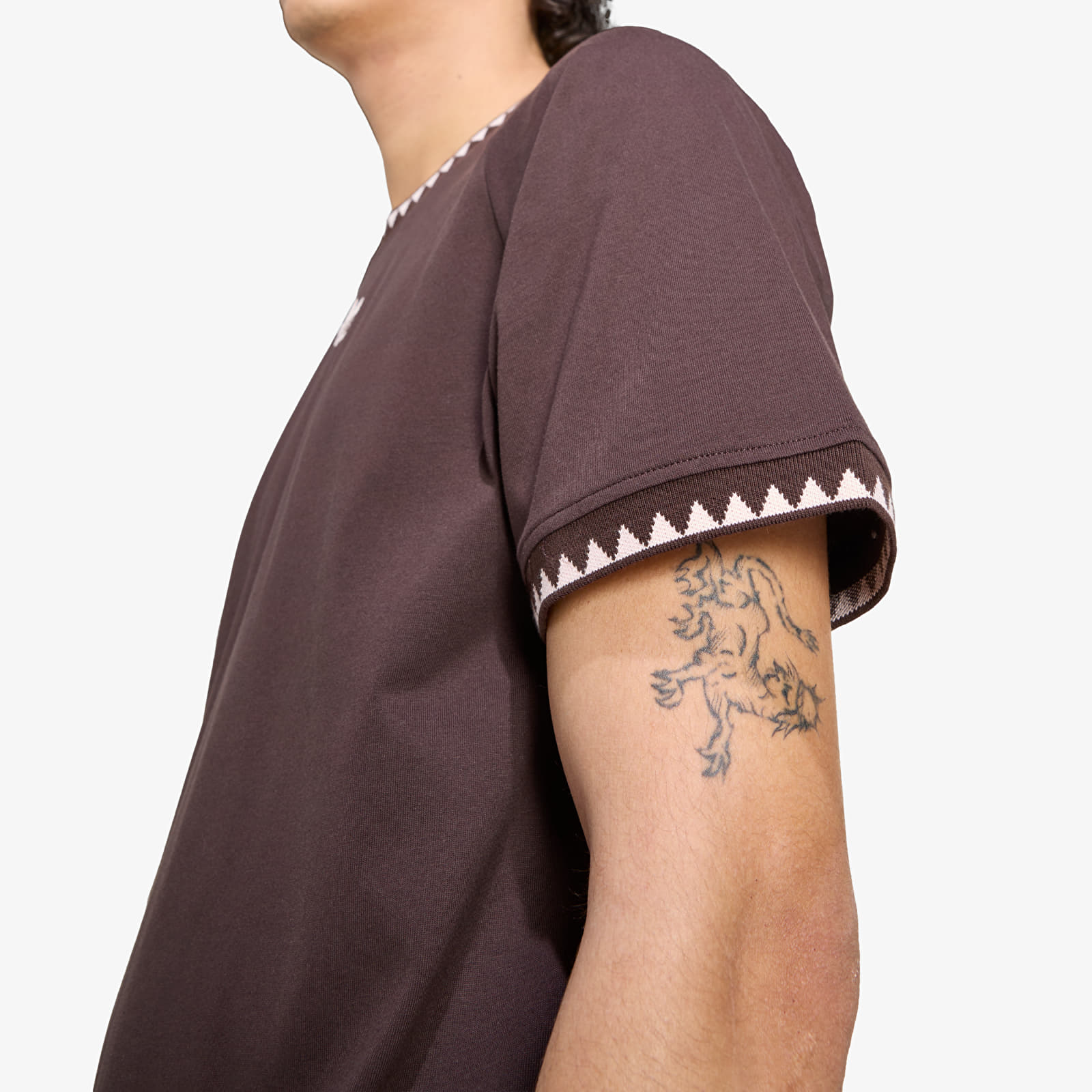 Men's T-shirts adidas Chest Stripes Engineered Collar T-Shirt Aurora Coffee