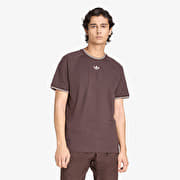 adidas Chest Stripes Engineered Collar T-Shirt Aurora Coffee