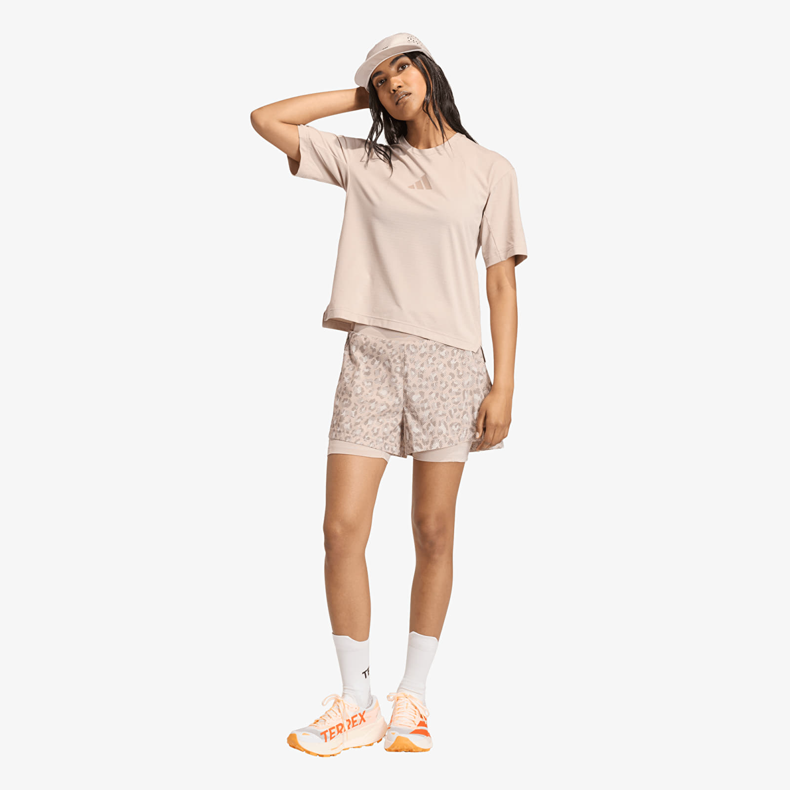 Shorts - Frauen adidas Terrex Xploric 2In1 Shorts Printed Wonder Alumina/ Wonder Taupe/ Trace Brown