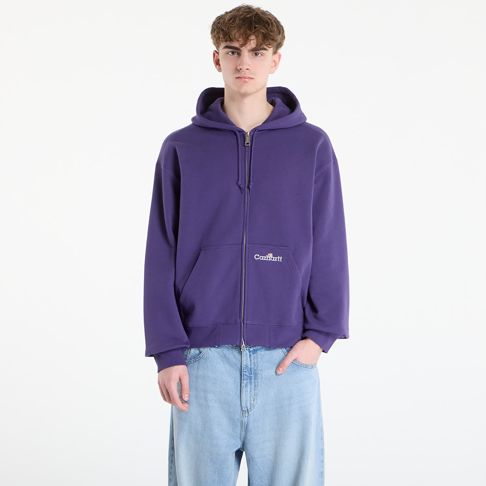 Luvtröjor för män Carhartt WIP Hooded WIP Label Sweat Jacket UNISEX Calla