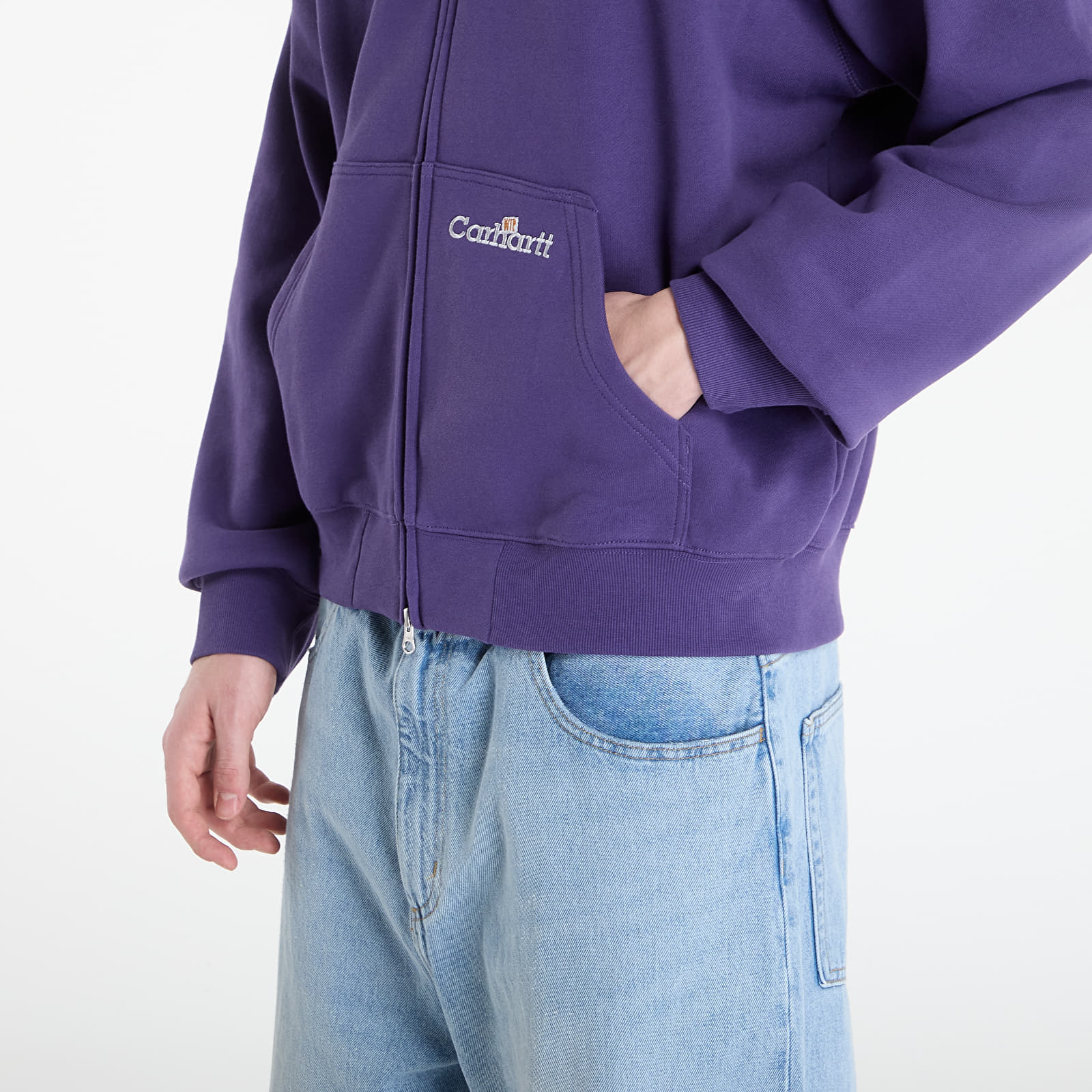 Luvtröjor för män Carhartt WIP Hooded WIP Label Sweat Jacket UNISEX Calla