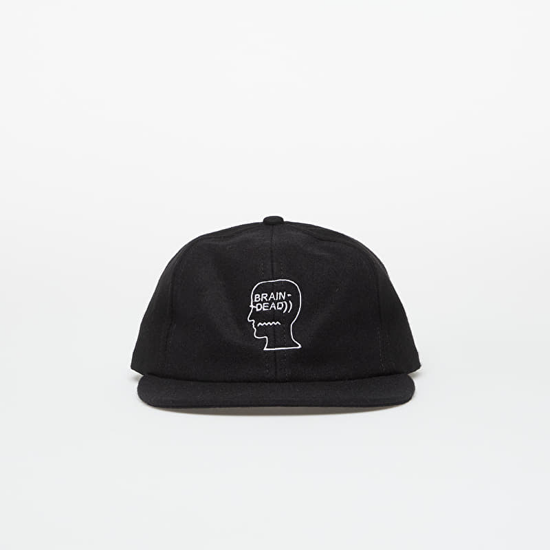 Brain Dead Flannel Classic Logohead 6 Panel Hat Black