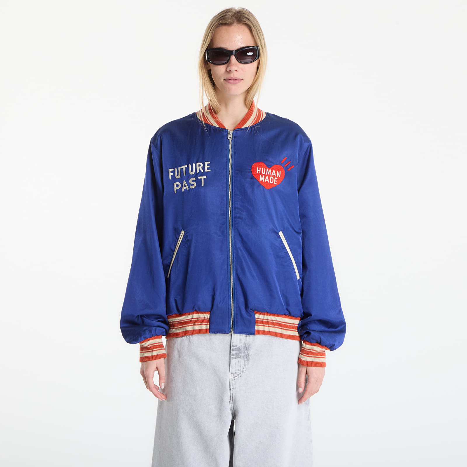  Jacket Human Made Satin Jacket Unisex Blue Xl 