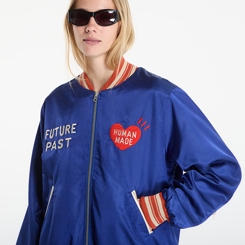 HUMAN MADE Satin Jacket UNISEX Blue | Footshop