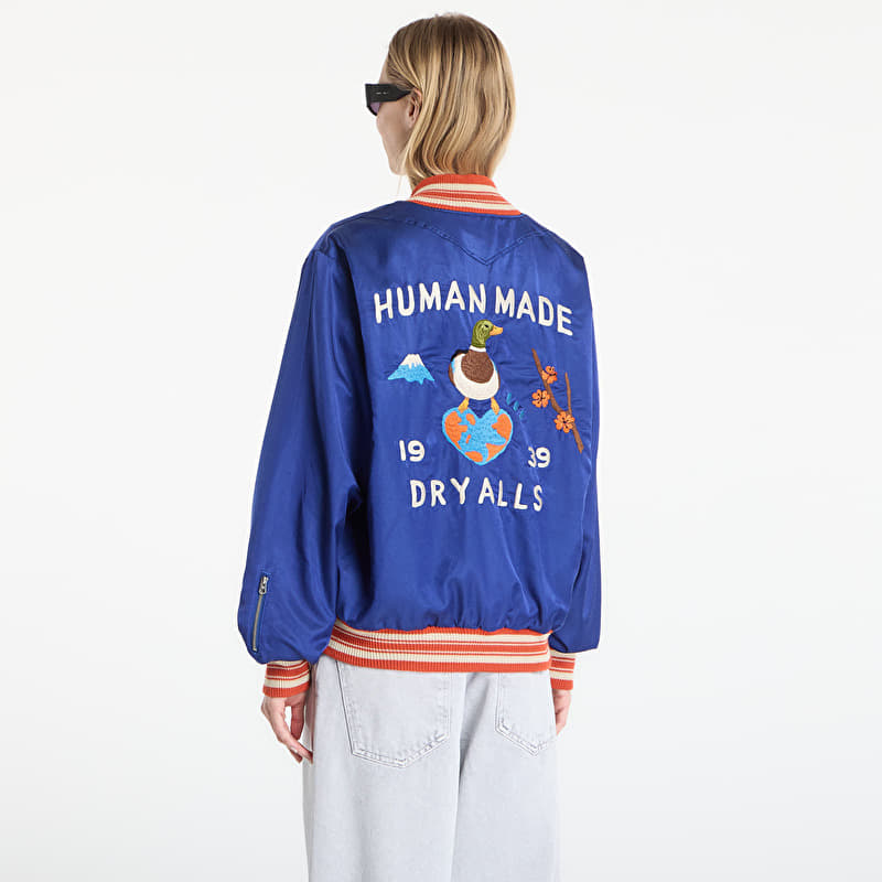 HUMAN MADE Satin Jacket UNISEX Blue | Footshop