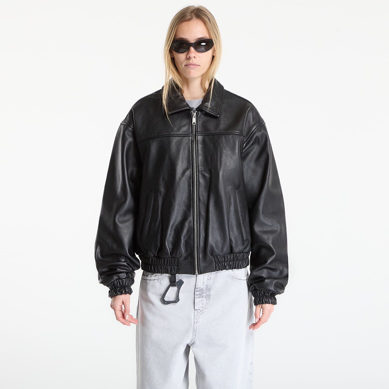 Bundy Patta Leather Bomber Jacket UNISEX Black
