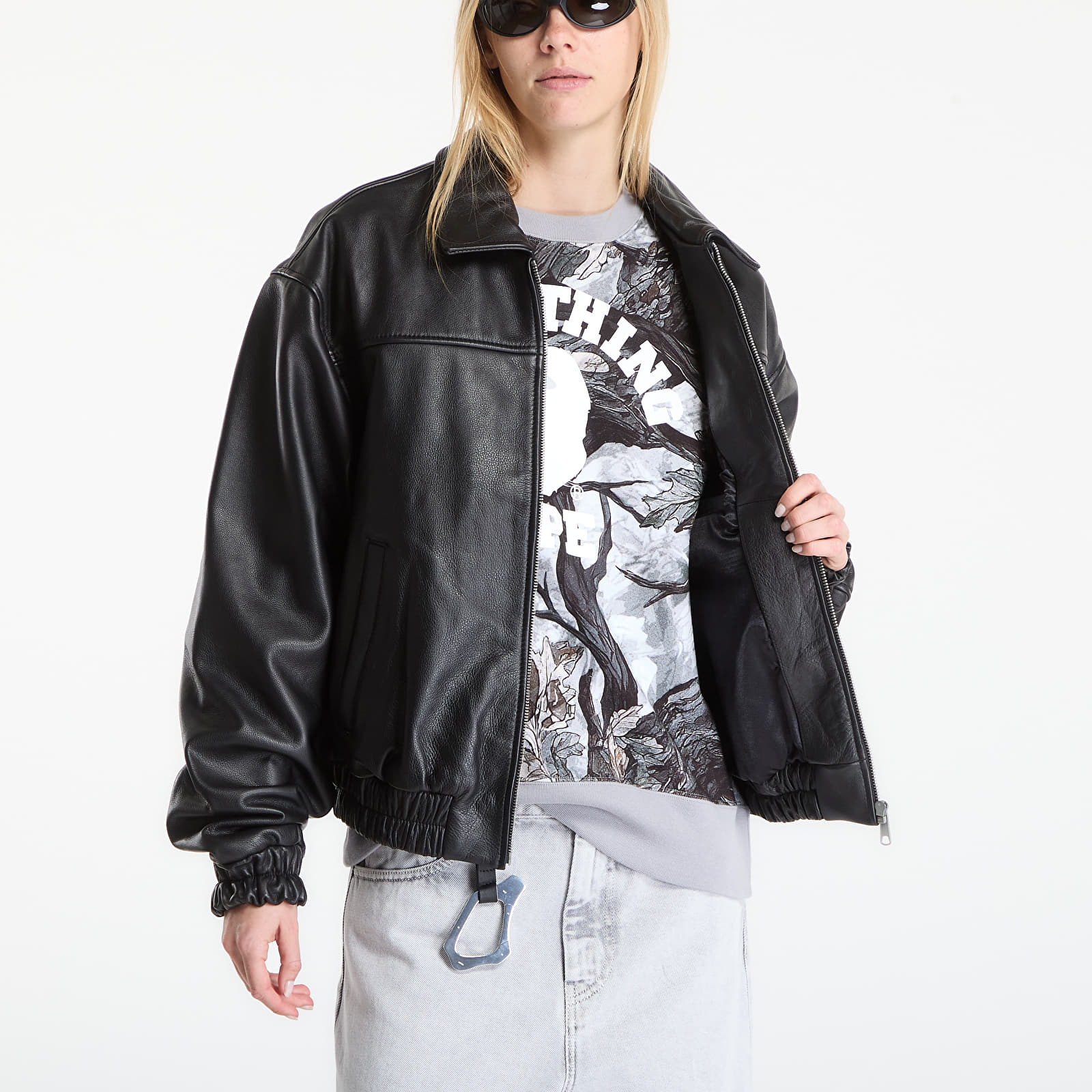 Bundy Patta Leather Bomber Jacket UNISEX Black