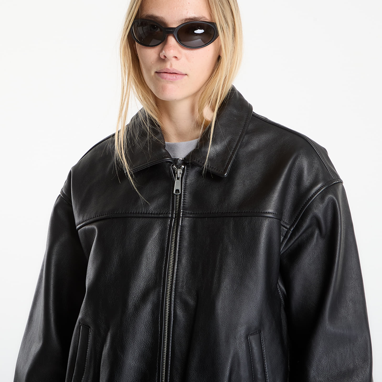 Bundy Patta Leather Bomber Jacket UNISEX Black