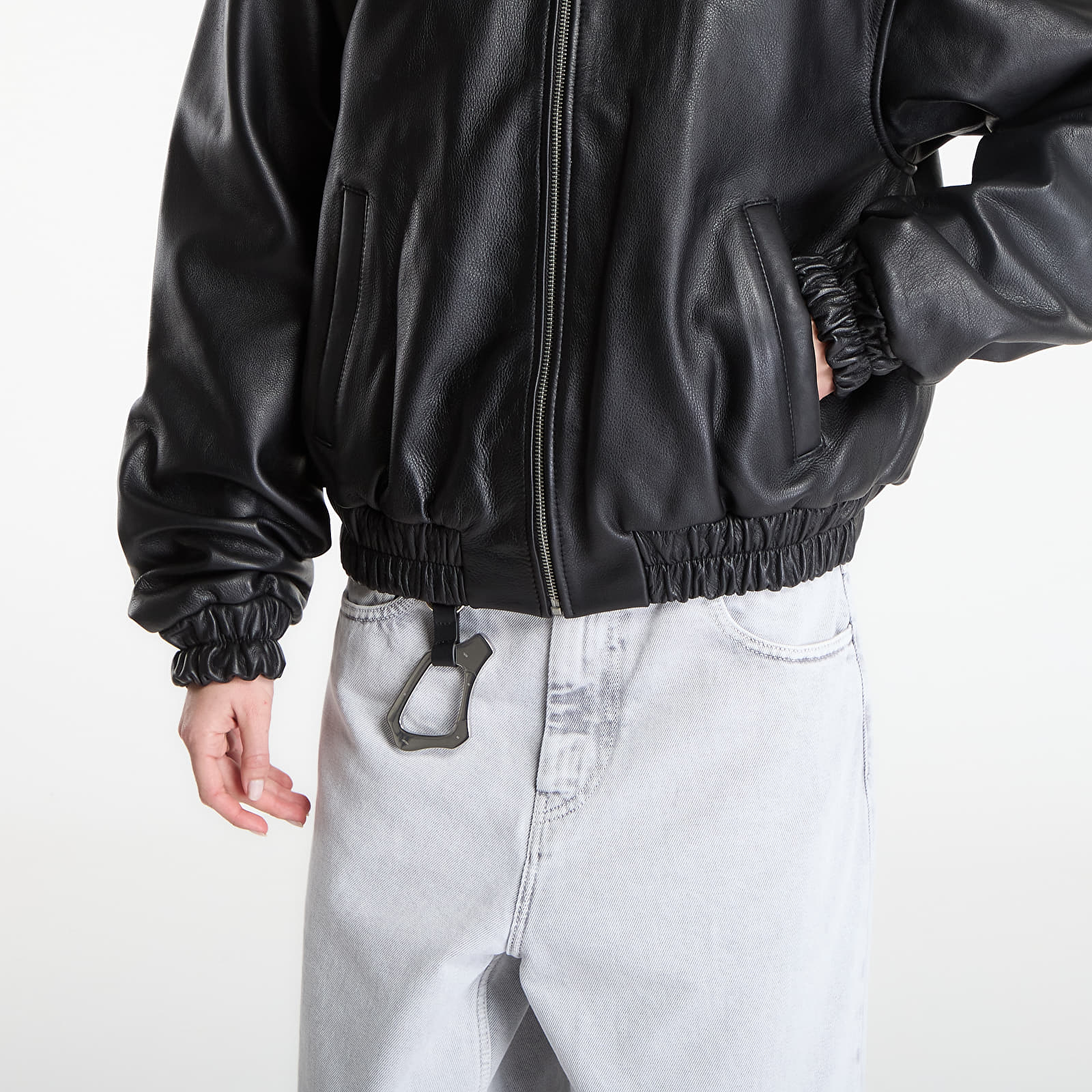 Bundy Patta Leather Bomber Jacket UNISEX Black