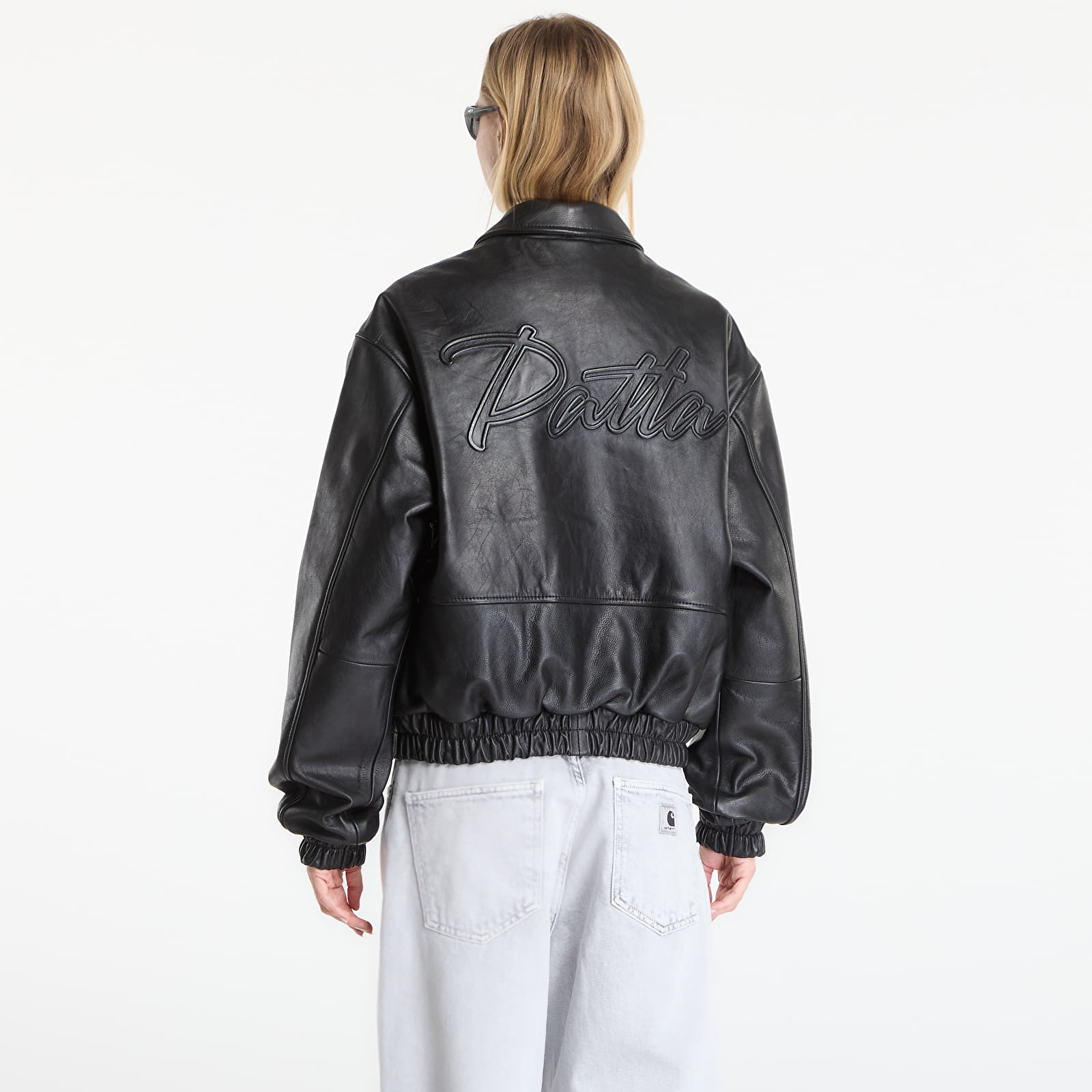 Bundy Patta Leather Bomber Jacket UNISEX Black