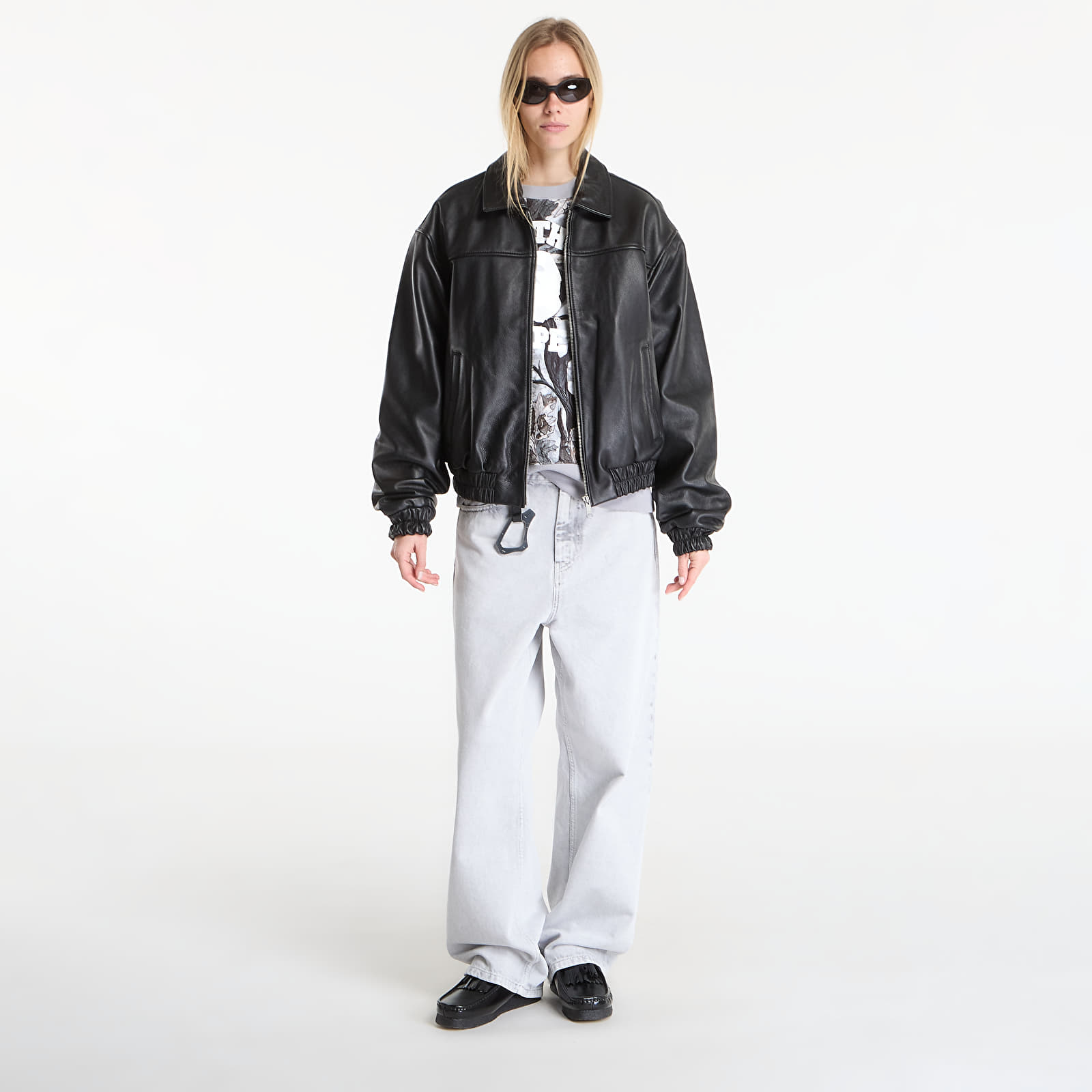 Bundy Patta Leather Bomber Jacket UNISEX Black