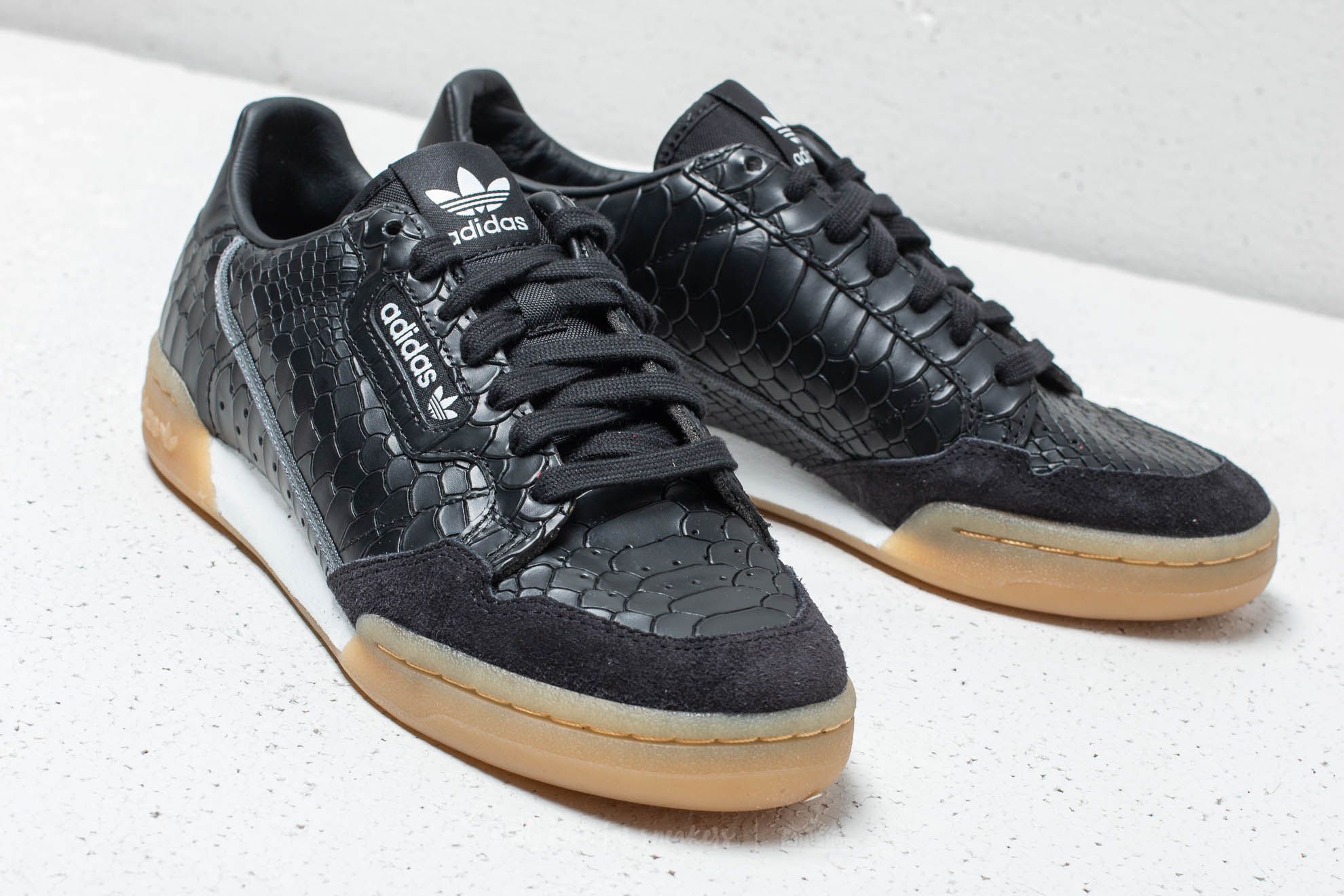 Adidas continental cheap 80 snakeskin black