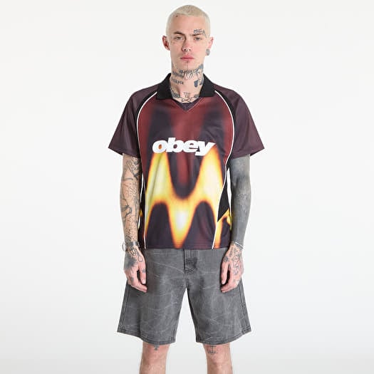Jersey OBEY Blurred Soccer Jersey Burnt Red