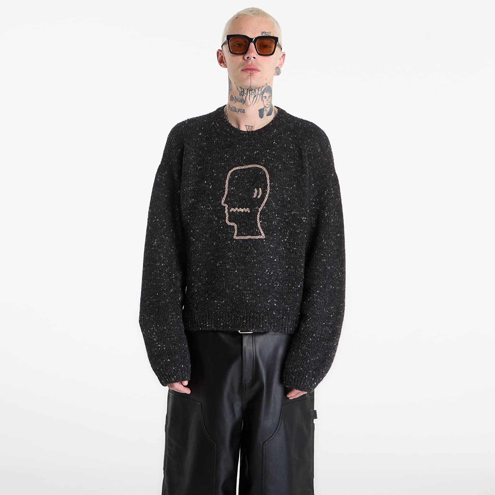 Puloveri Brain Dead Logohead Alpaca Crewneck Sweater Char