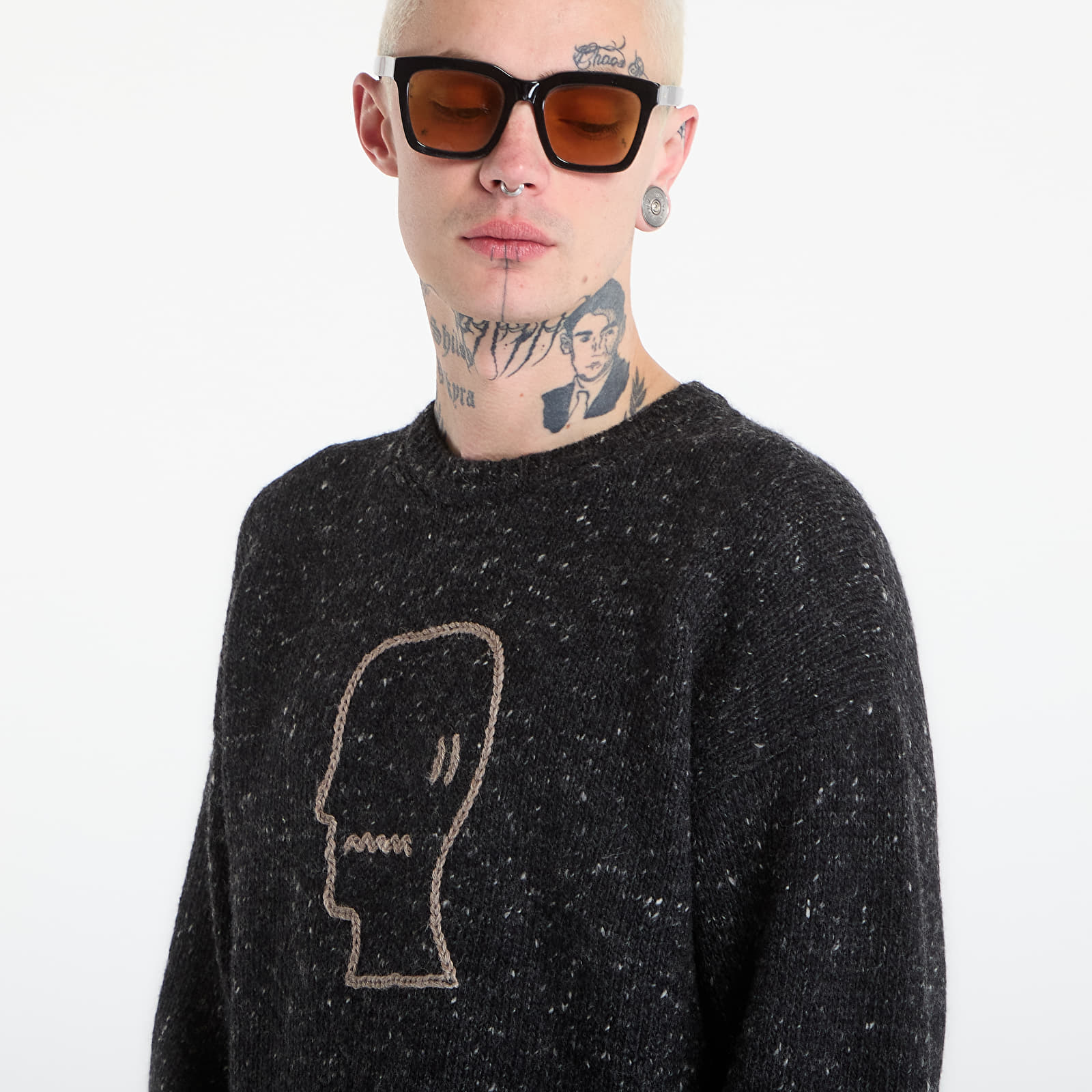 Puloveri Brain Dead Logohead Alpaca Crewneck Sweater Char