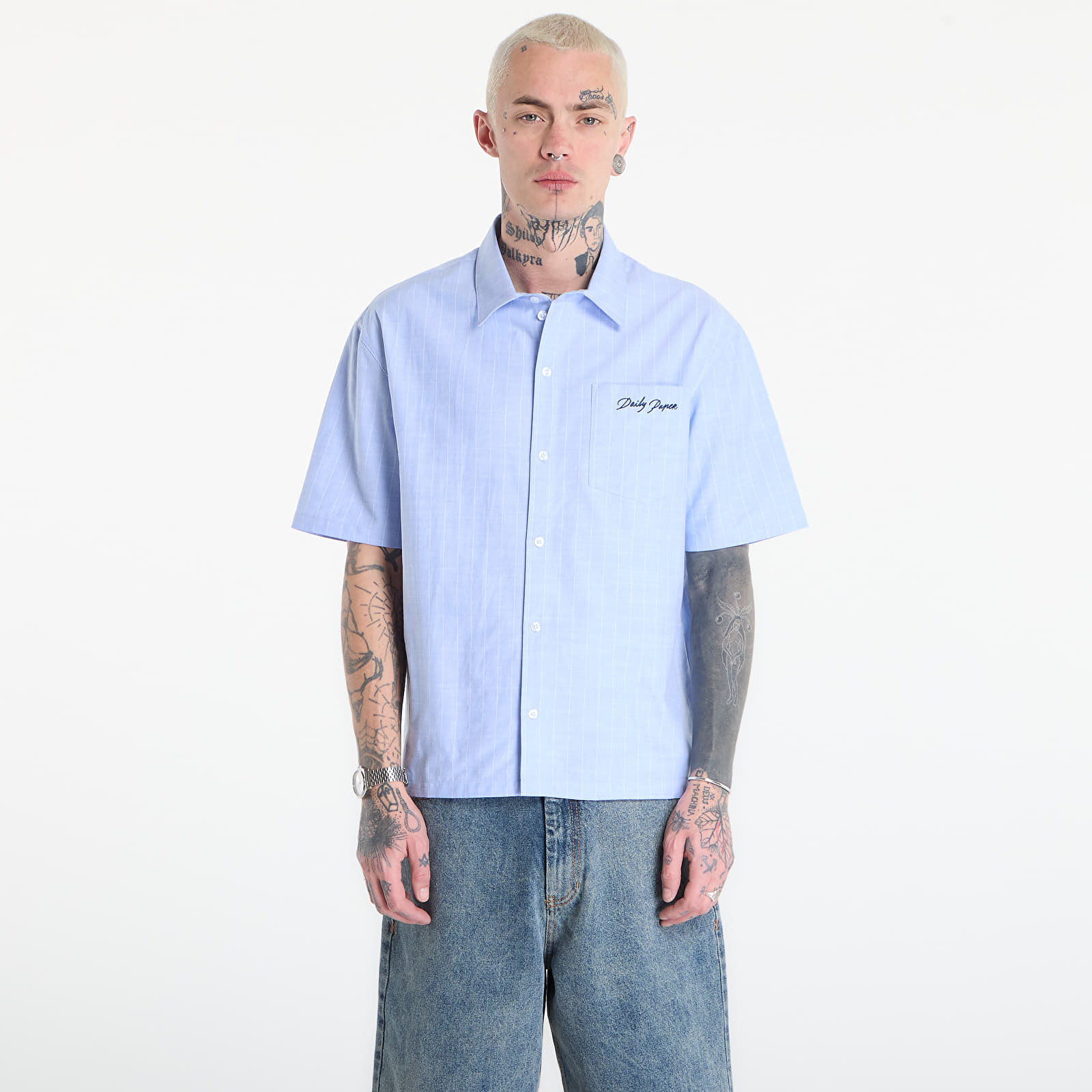 Hemden für Männer Daily Paper Script Ss Shirt Blue