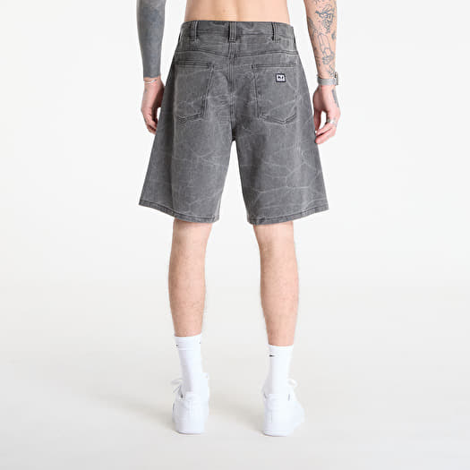 OBEY Bigwig Baggy Denim Short Black Wrinkle Wash | Footshop
