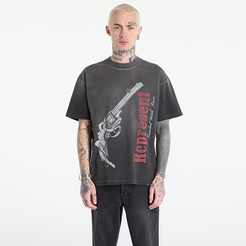 T-shirt REPRESENT Loaded With Love T-Shirt UNISEX Stained Black