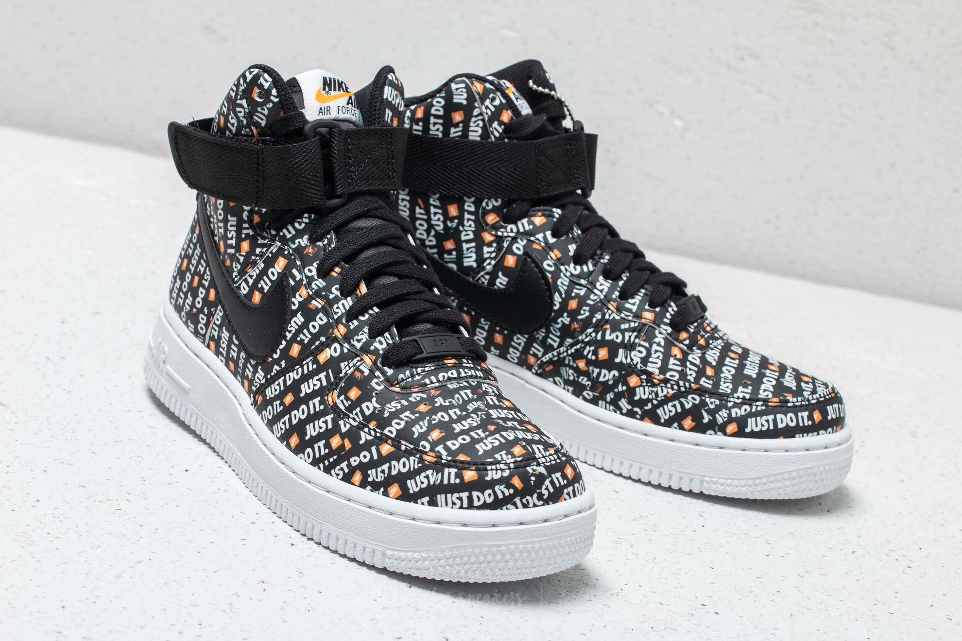 Women s shoes Nike Wmns Air Force 1 Hi LX Black Black White Total Orange Footshop