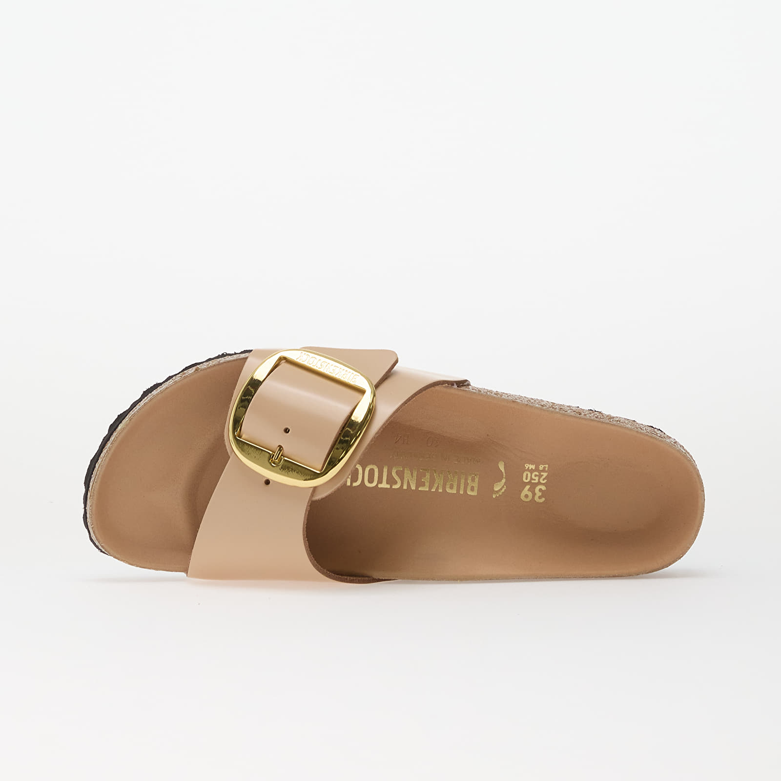 Women's shoes Birkenstock Madrid Big Buckle Natural Leather Patent Women High-Shine New Beige