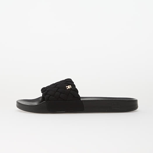 Tommy Hilfiger Braided Pool Slide Black