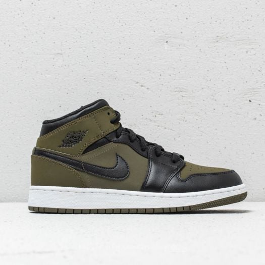 Frauen Air jordan 1 Mid BG Olive Canvas Black White Footshop