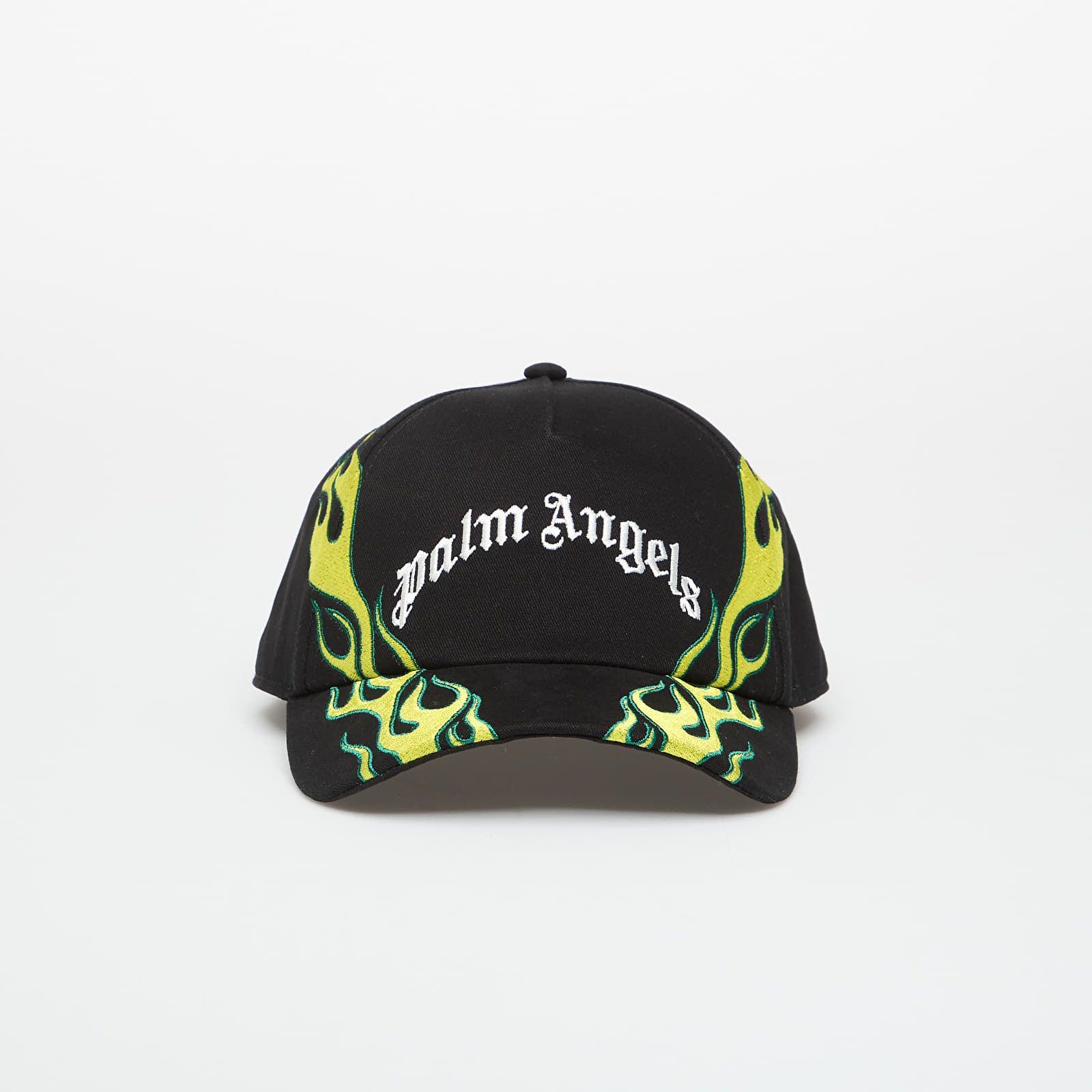Kepsar för män Palm Angels Flames Curved Logo Cap Black/ Off White