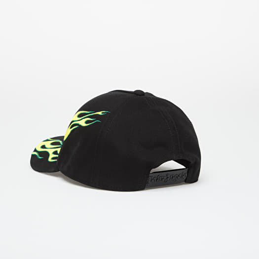 Men's caps Palm Angels Flames Curved Logo Cap Black/ Off White