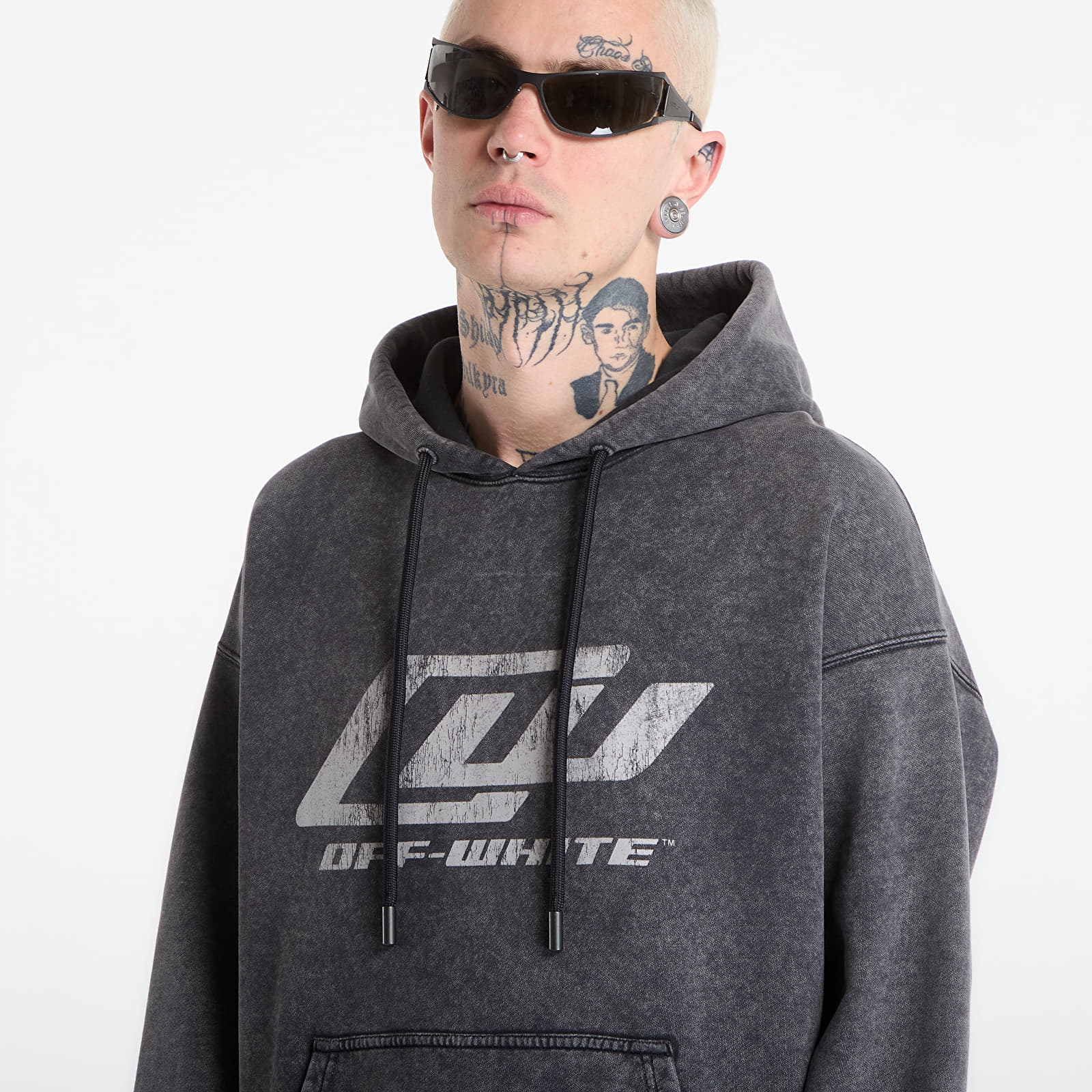 Sweatjacken und Sweatshirts Off-White Ow Racing Skate Hoodie Mareado Black