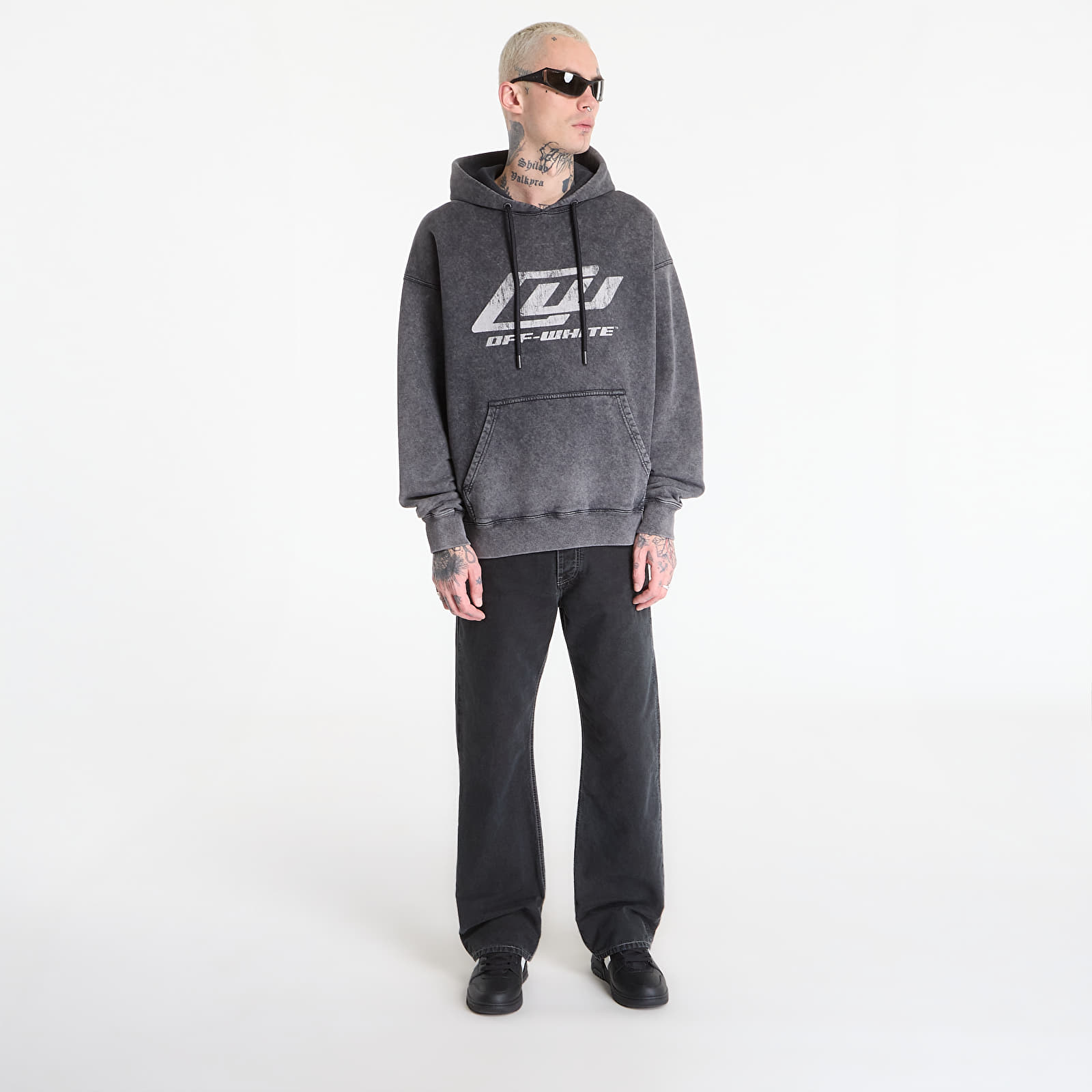 Sweatjacken und Sweatshirts Off-White Ow Racing Skate Hoodie Mareado Black